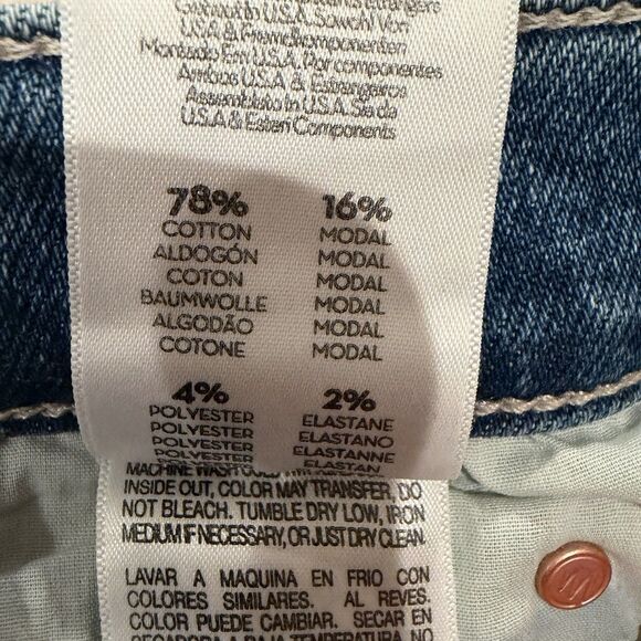 NWT MOTHER Midrise Dazzler Ankle Fray Riding The Cliffside Jeans Denim Women 26 - Picture 11 of 12